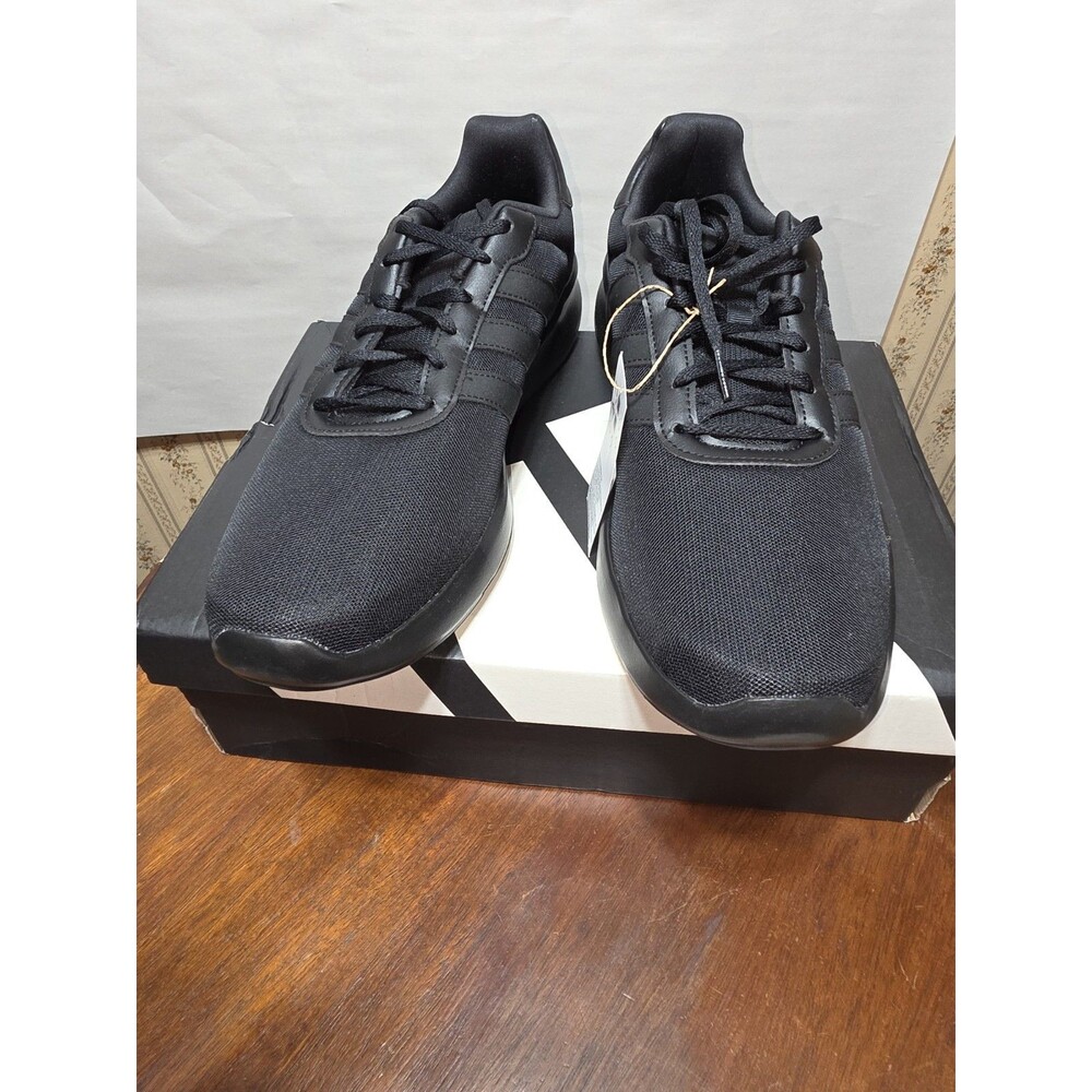 Adidas Lite Racer 3.0 Mens 12 Triple Black Running Shoes Sneakers GW7954 NWT